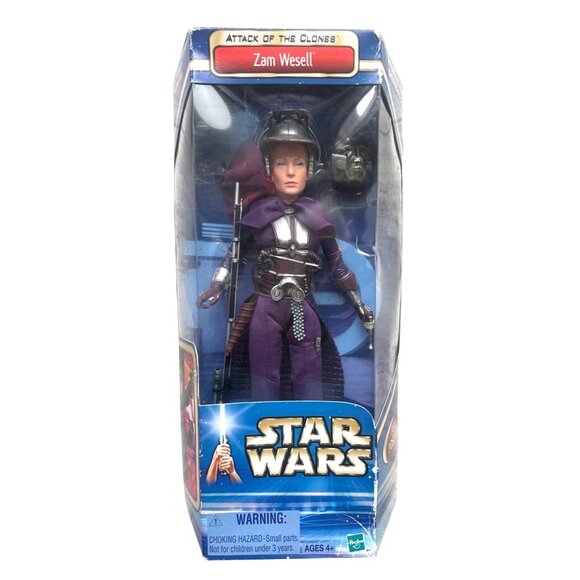 Star Wars Attack Of The Clones Zam Wesell Action Figure By Hasbro Ages 4+ Fully - Picture 1 of 7
